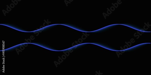 Two Waves Mirroring Each Other, Creating a Rhythmic Effect
