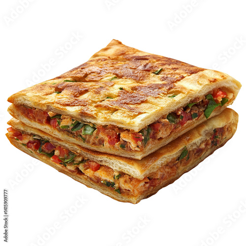 Murtabak sandwich isolated on transparent background photo