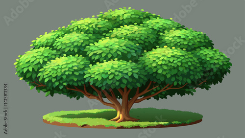 bush isolate on a transparent background, 3D illustration, cg render