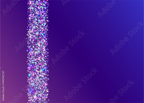 Iridescent Serpentine. Neon Tinsel. Glare Surprise Explosion. Purple Happy Confetti. 3d Concept. Modern Design. Cristal Poster. Carnival Sparkle. Pink Iridescent Serpentine