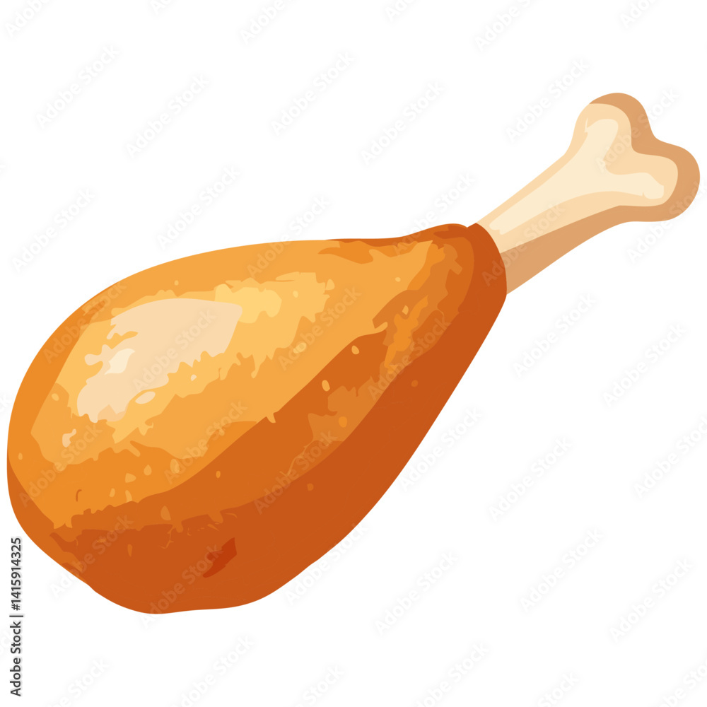 Crispy Chicken Drumstick – Fried Meat Illustration for Fast Food or Meal Concepts Crispy Chicken Drumstick – Fried Meat Illustration for Fast Food or Meal Concepts