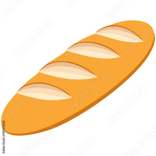  Long French Baguette Bread – Classic Bakery Loaf Illustration