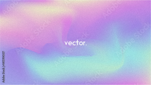 Noise Gradient Background. Abstract Grainy Bg In Pink, Purple And Blue Colors. Iridescent Hologram. Pearlescent Holographic Texture With Rainbow Foil. Aesthetic Silver Glow On Mesh Paper