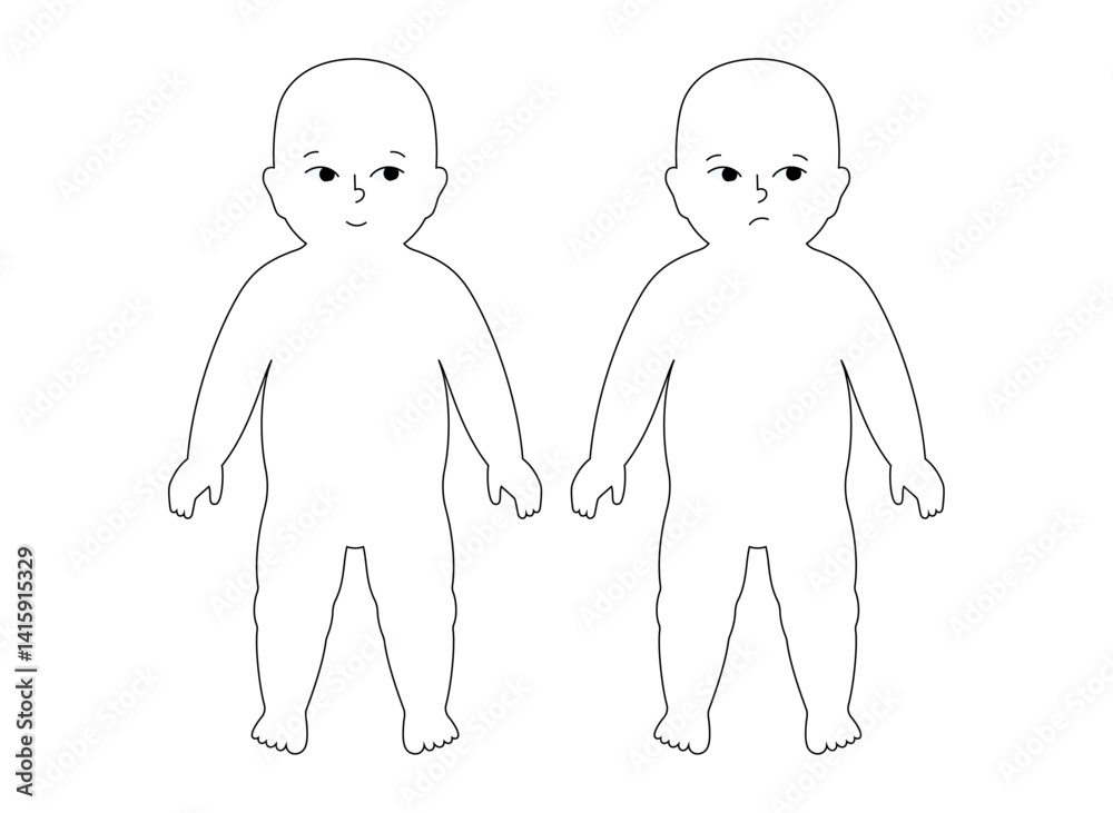 Fototapeta premium Sad and happy child