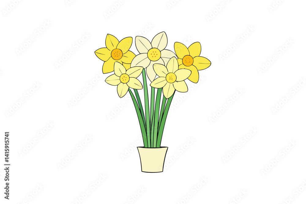 Obraz premium daffodils in a vase isolated