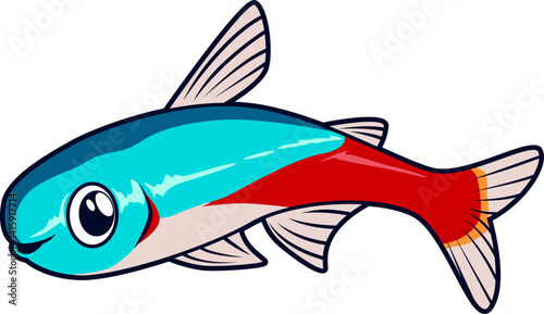 Der Neonsalmler glänzt in leuchtendem Türkis und Rot – ein Klassiker für jedes Aquarium.
