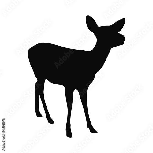 Silhouette of a Fawn Deer Elegant Wildlife Image for Design Projects