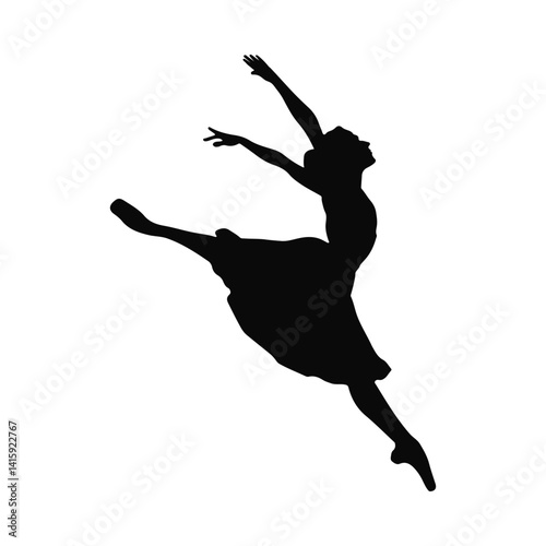Elegant Ballerina Silhouette Graceful Dance Pose for Design Projects