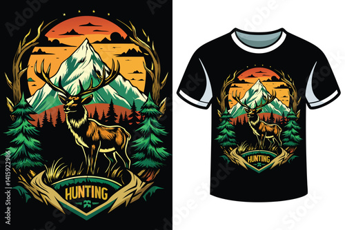 Hunting t-shirt design vector