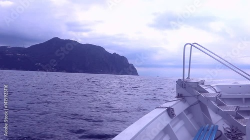 Stormy weather toward Portofino, Liguria, Italy