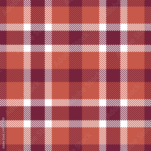 Highland merlot Tartan patterns fabric texture. Traditional Rich dark salmon Seamless Tartan