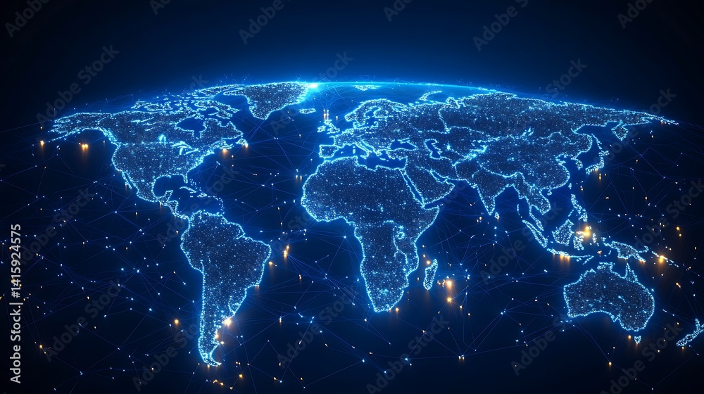Futuristic Global Network Connectivity Futuristic Global Network Connectivity