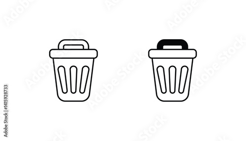 Trash icon design with white background stock illustration