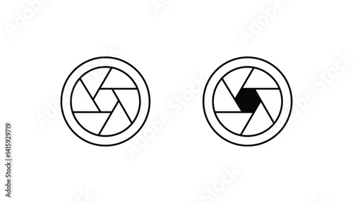 Lens icon design with white background stock illustration