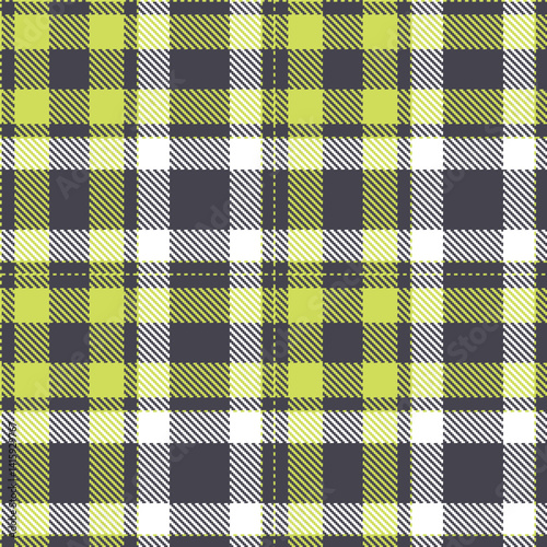 Dusty dull yellow and Highland charcoal grey Seamless Tartan Fabric Design