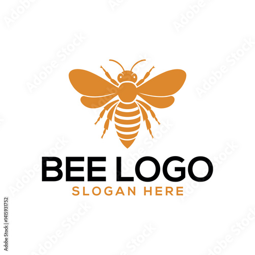 bee silhouette logo vector line art logo design