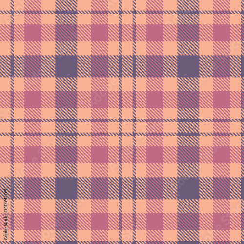 Wallpaper Mural Traditional Vintage pale salmon & Highland purplish grey Seamless Tartan Fabric Design Torontodigital.ca