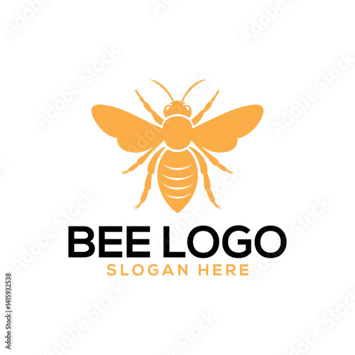 bee silhouette logo vector line art logo design