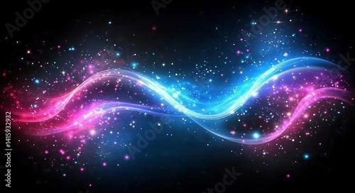 Abstract patterns of dynamic neon light shine outward in all directions
