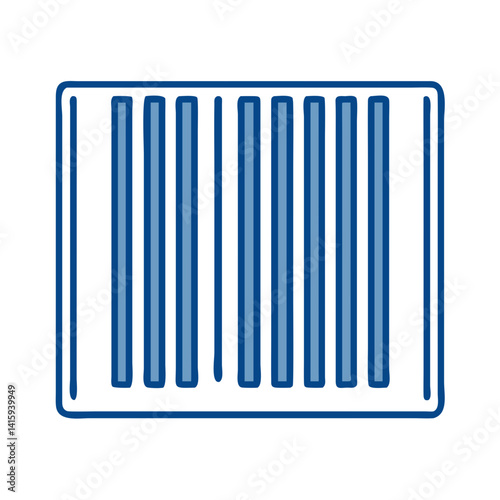 Barcode illustration with vertical lines on a white background, representing product identification and pricing