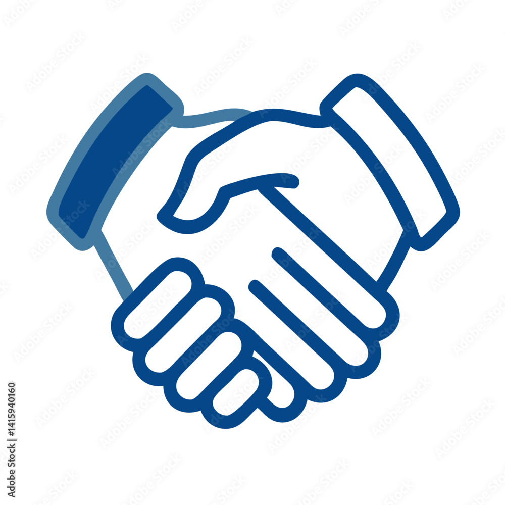 Handshake symbol representing agreement and collaboration, illustration of partnership and unity Handshake symbol representing agreement and collaboration, illustration of partnership and unity