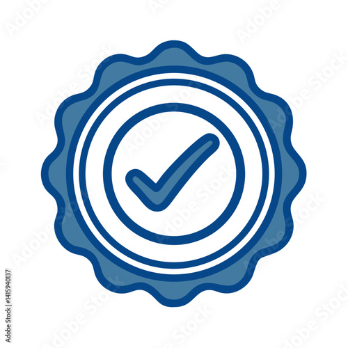 Verified badge symbol representing authentication and trust in online platforms