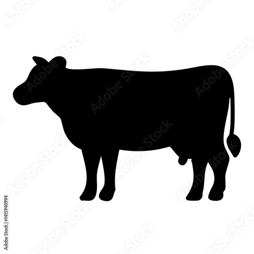 Obraz na płótnie vector illustration of cow black and white silhouette design w salonie