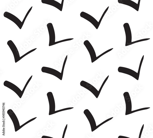 Vector seamless pattern of hand drawn sketch doodle mark check isolated on white background