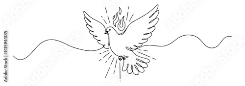 christian pentecost symbol vector