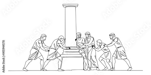 Scourging at the pillar — monoline vector
