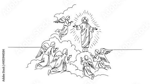 Transfiguration of Jesus — monoline vector
