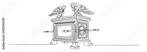 Ark of the Covenant One Line Vector Illustration