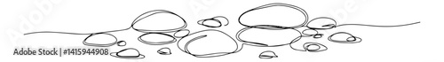 stones and pebbles in line art style, minimalistic nature vector, zen or decoration concept