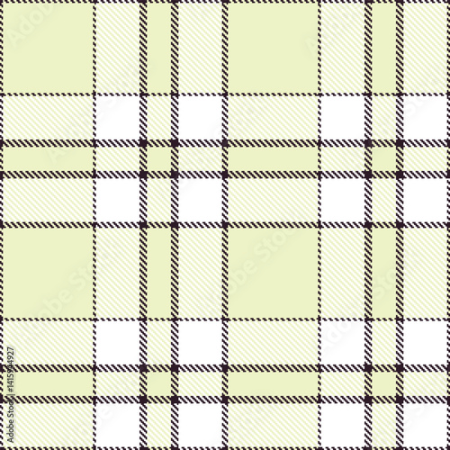 Bright very dark brown Seamless Tartan with Neon eggshell accents Fabric Design