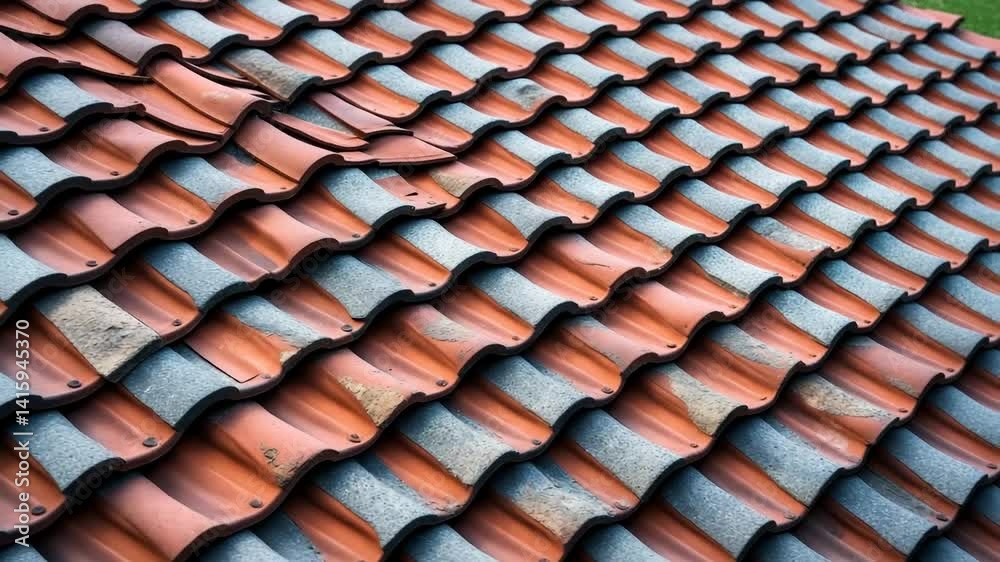 Viewpoint on antique roof tiles