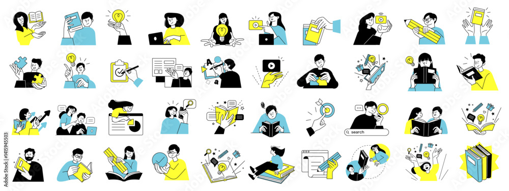 Naklejka premium 教育イラストセット