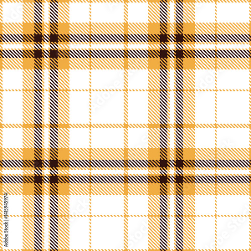 Plaid pattern seamless. Smoky butterscotch & Classic white Tartan Fabric Design. 
