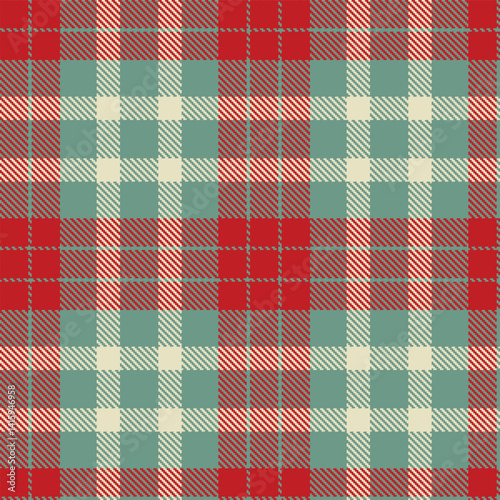 Vintage greyish teal Tartan patterns fabric texture. Traditional Light scarlet Seamless Tartan