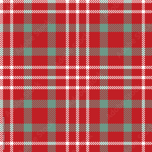 Traditional Seamless Tartan featuring Smoky scarlet and Bright white Fabric Design