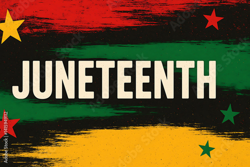 Graphic Design: Juneteenth Text and Pan-African Colors