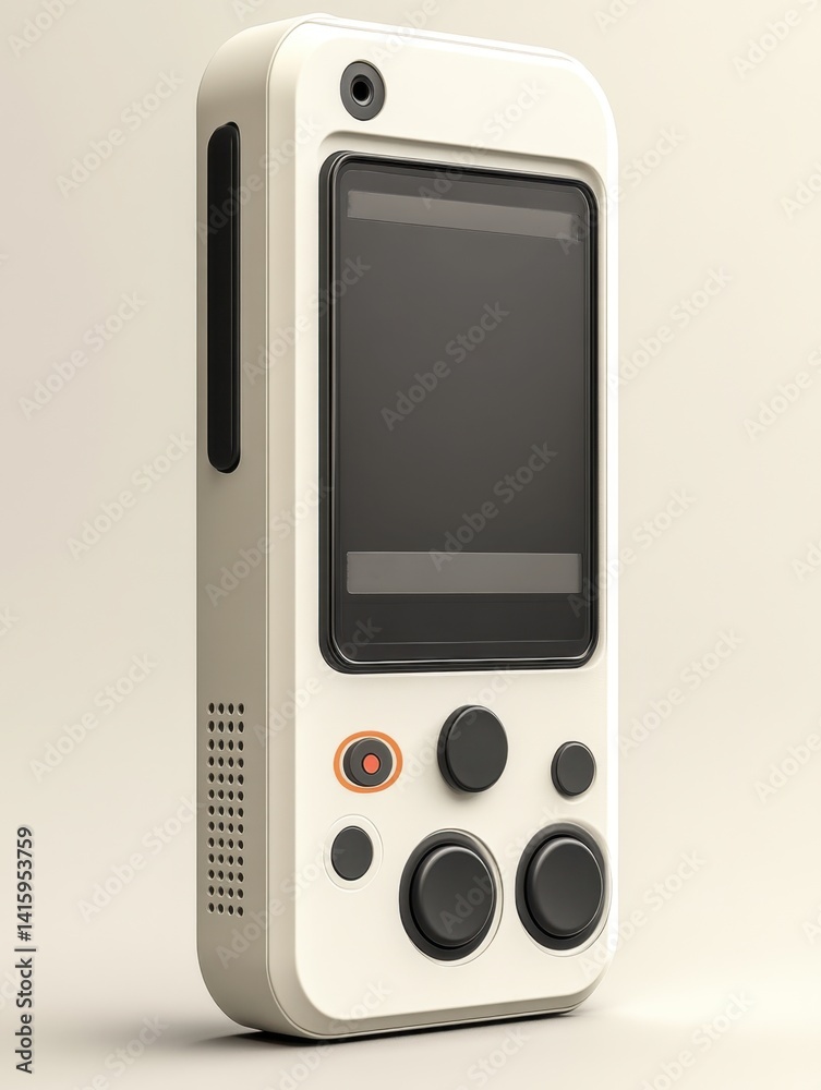 A handheld portable gaming console with buttons and a screen A handheld portable gaming console with buttons and a screen