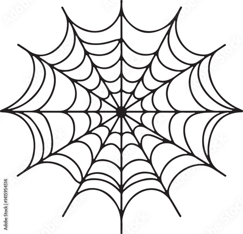 Spider Web Design in Elegant Line Sketch