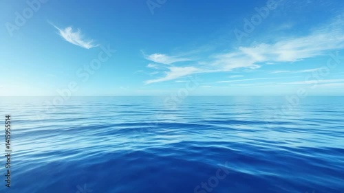 Wallpaper Mural Blue Ocean with Water Surface and Clear Blue Sky Torontodigital.ca