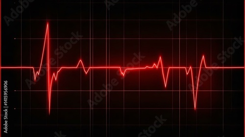 Cardiogram cardiograph oscilloscope screen red illustration background. Line technology chart wave science illustration background.