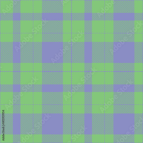 Plaid pattern seamless. Soft perrywinkle & Vintage mint green Tartan Fabric Design. 