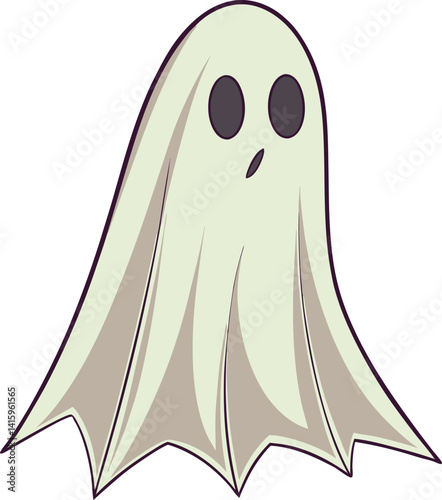 Transparent Watercolor Ghost with Soft Edges