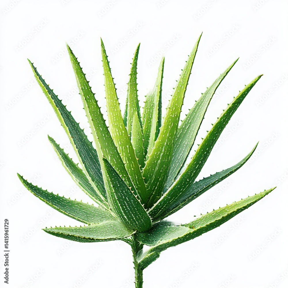 Fototapeta premium Aloe vera plant close up isolated on white background