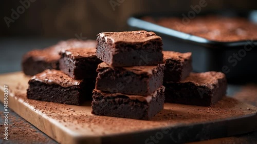Rich and fudgy dark chocolate stout beer brownies sliced into squares.