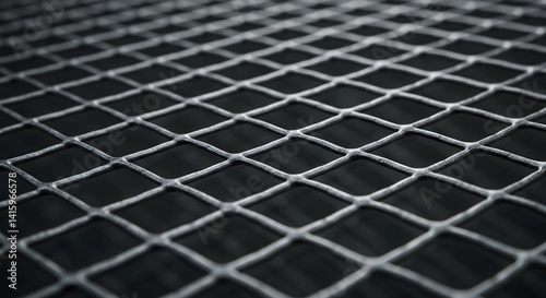 Wallpaper Mural Detailed Close-up of a Diamond-Shaped Net Texture - Dark Background, Lines, Grid, Pattern, Design, Structure, Texture, Fiber Torontodigital.ca