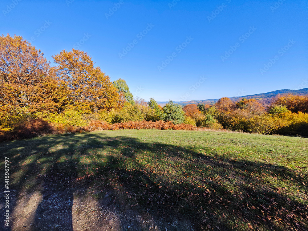 Autumn view of Plana Mountain, Sofia region, Bulgaria